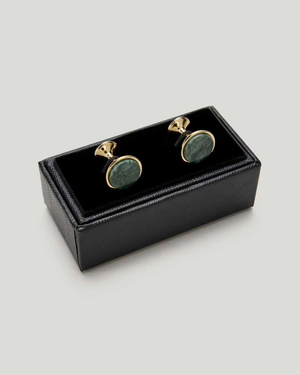 Stone Inlay Cufflinks, Jade, hi-res